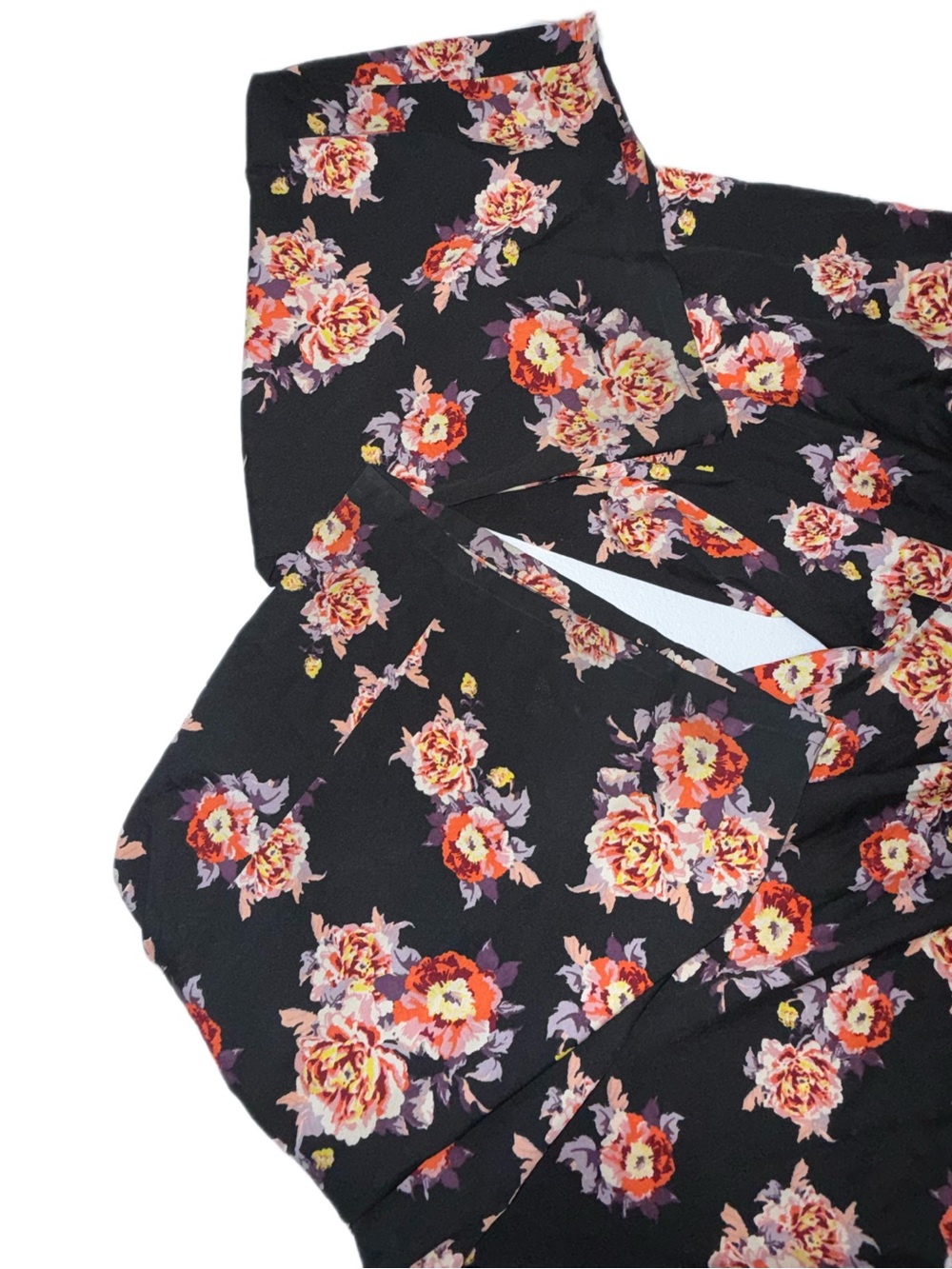 Band of Gypsies Black Coral Floral Strapless Wide Leg Jumpsuit Size M - Picture 5 of 10